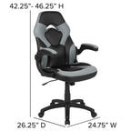 Flash Furniture Red Gaming Desk And Gray/Black Racing Chair Set With Cup Holder And Headphone Hook