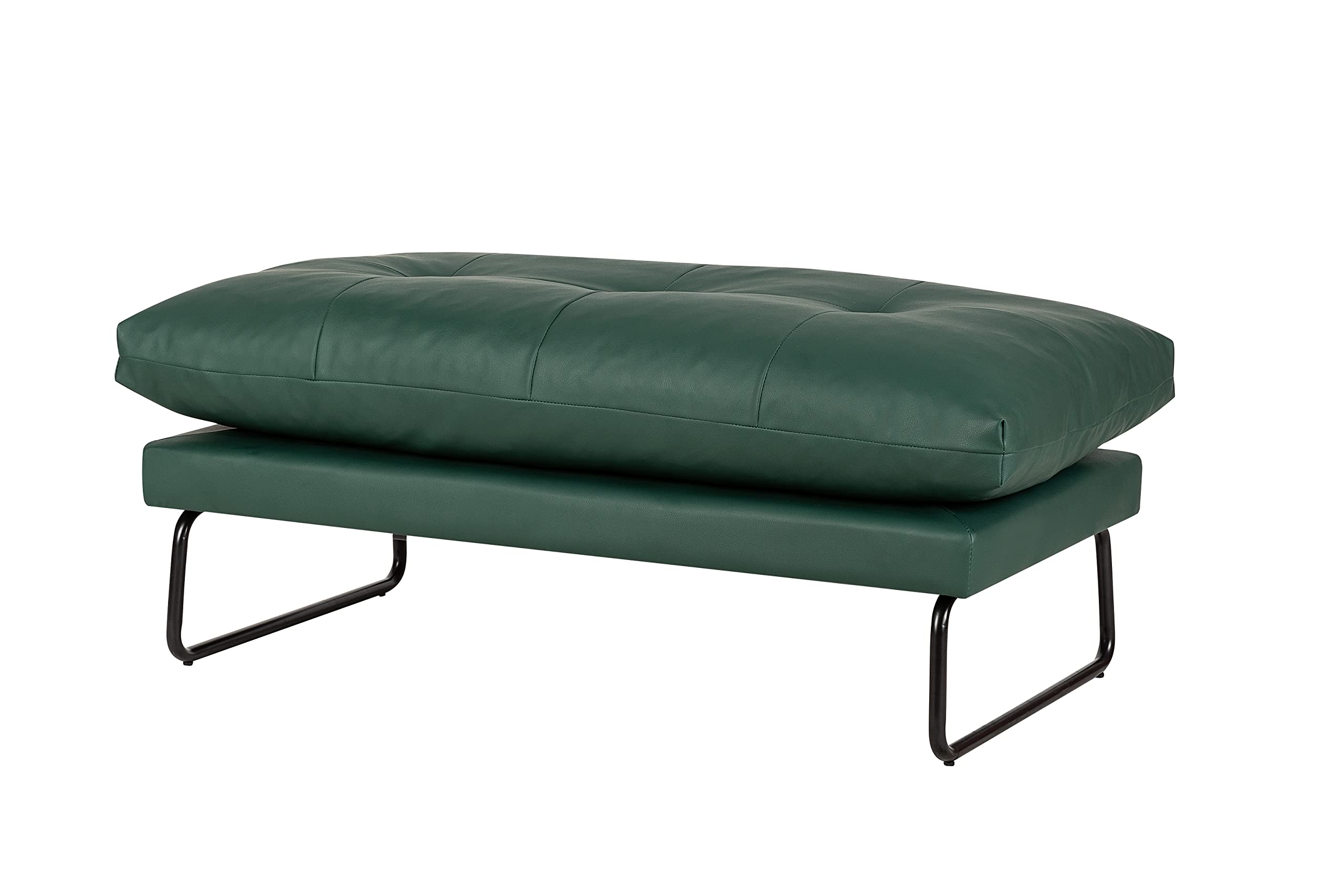 Lilola Home Karla Vegan Leather Contemporary Ottoman