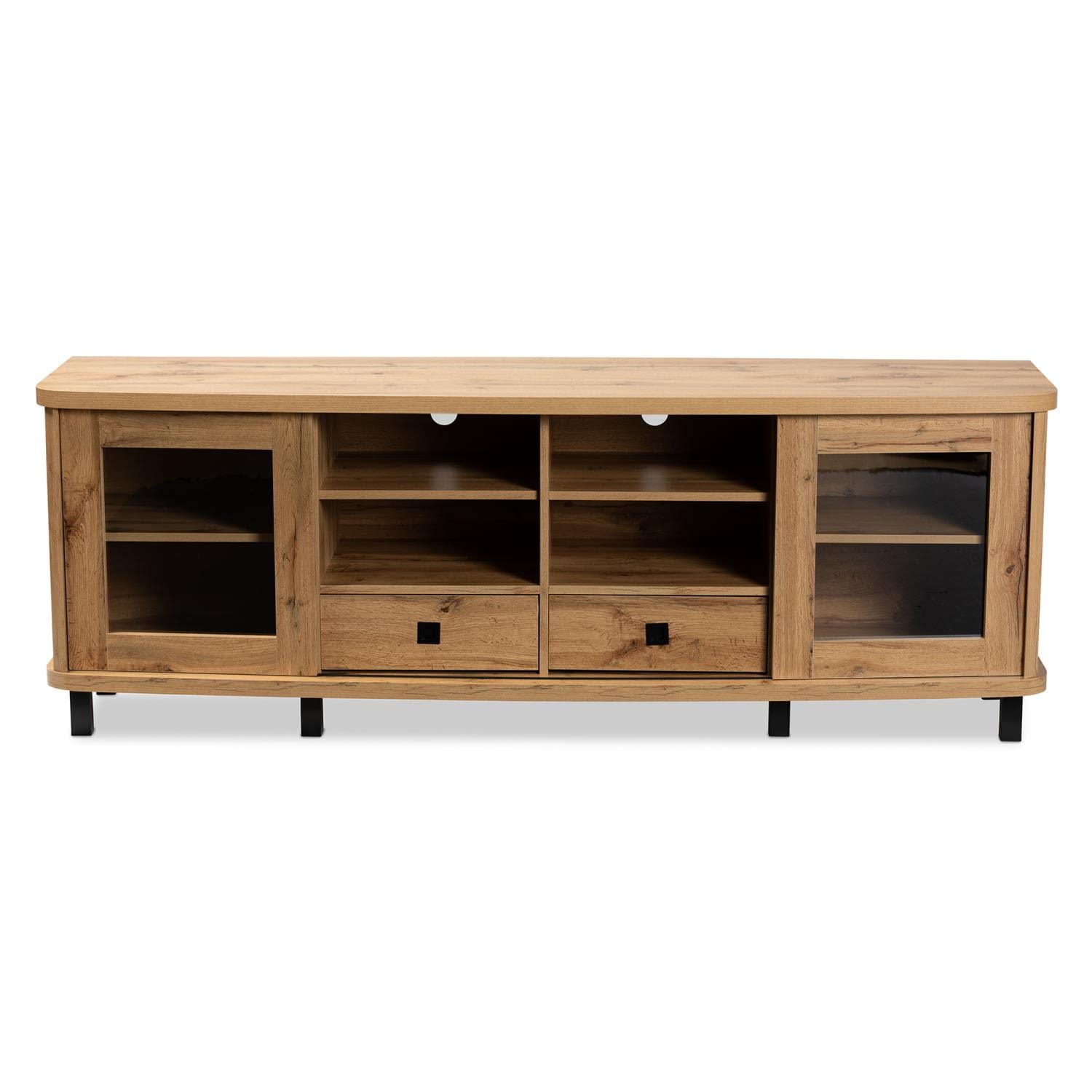 Baxton Studio Walda Modern and Contemporary Oak Brown Finished Wood 2-Drawer TV Stand