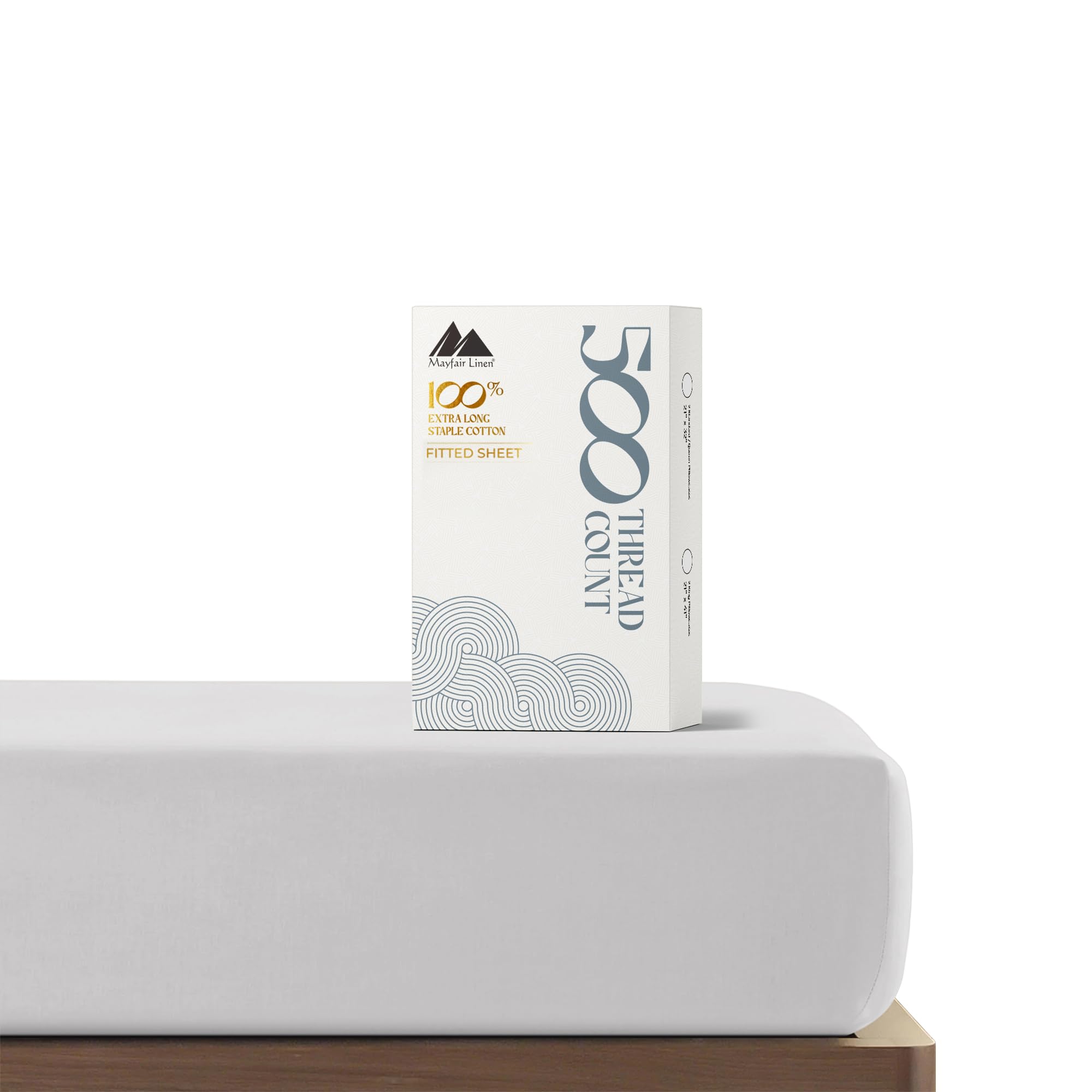 Mayfair Linen 100% Cotton California King Fitted Sheet Only - 500 Thread Count Cal King Sheets Deep Pocket Fitted, Soft Sateen N