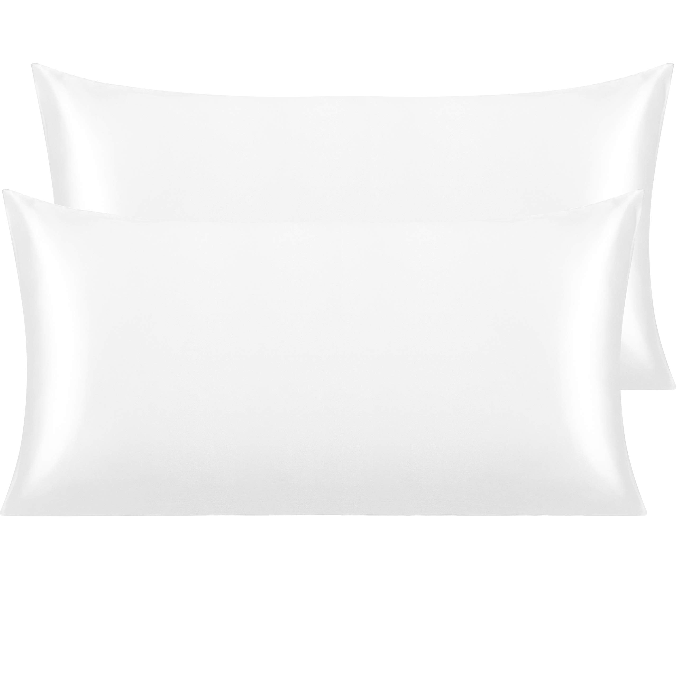 Ntbay 2 Pack Satin King Pillowcases For Hair And Skin, Luxurious And Silky Pillow Cases With Envelope Closure, 20X36 Inches, Whi