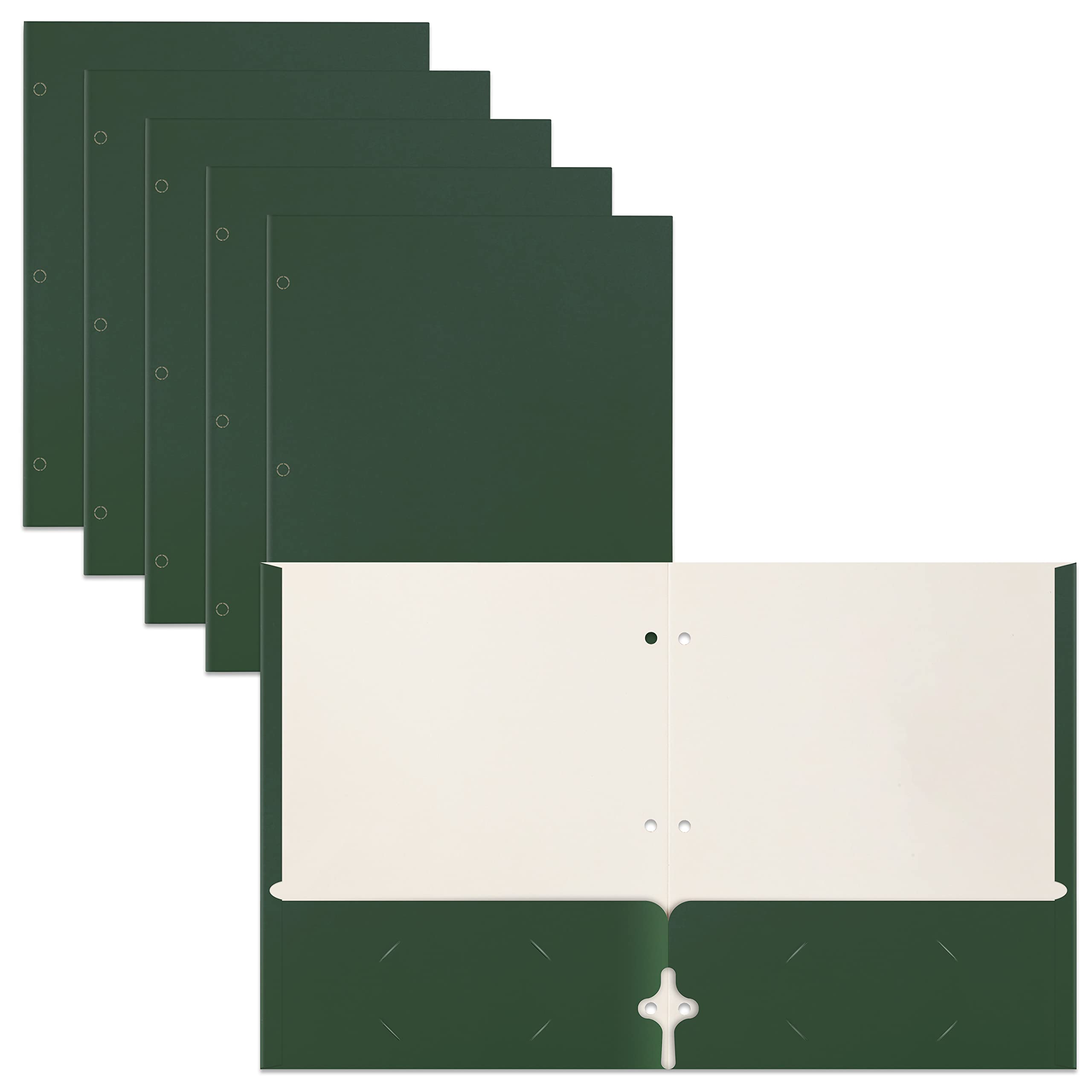 Better Office Products Two Pocket Portfolio Folders, 50-Pack, Dark Green, Letter Size Paper Folders, 50 Pieces, Hunter Green