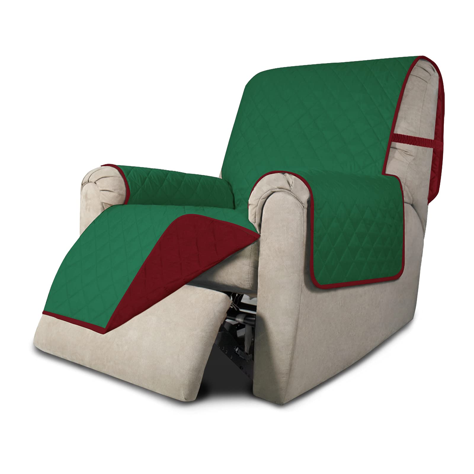 Easy-Going Recliner Chair Slipcover Reversible Sofa Cover Water Resistant Couch Cover Furniture Protector With Elastic Straps Fo