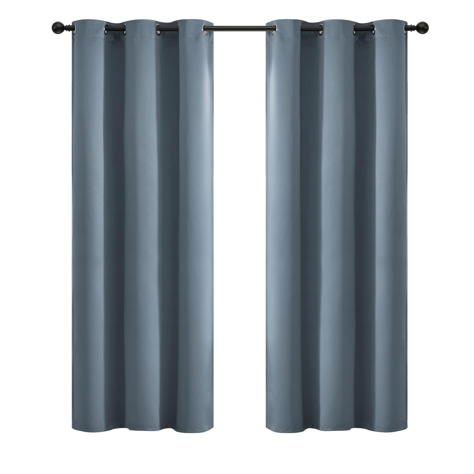 Yakamok 72 Inch Length Blackout Curtains For Bedroom, Room Darkening Thermal Insulated Solid Grommet Panels For Living Room(42Wx
