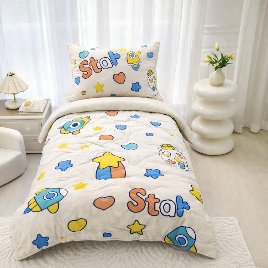 Jai Ganga Teens Cotton Comforter Single Bed, Reversible Print, AllSeason Bedding Comforter (Pack Of 1) Multicolour 01