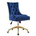 Modway Regent Tufted Performance Velvet Swivel Office Chair, Gold Navy