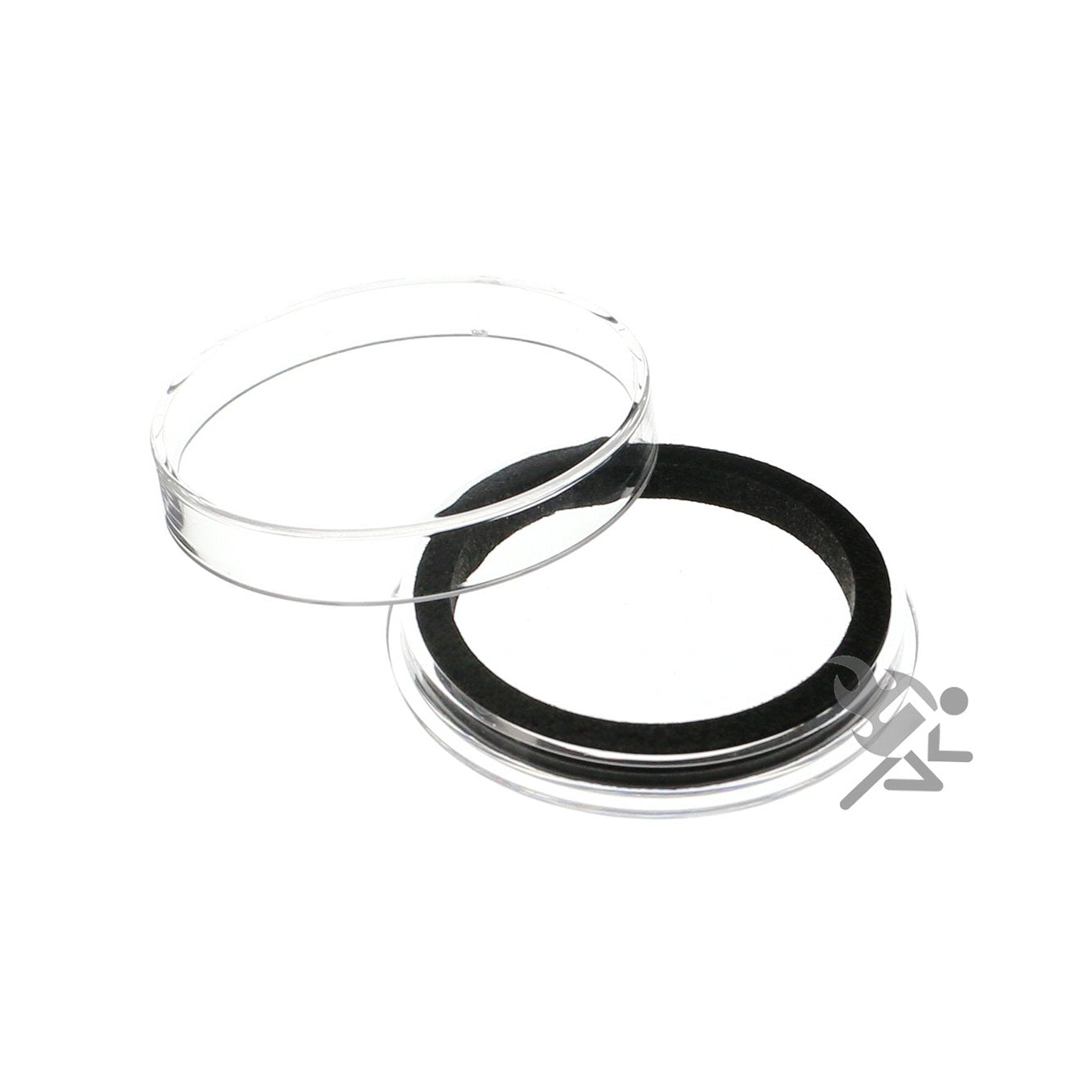 Air-Tite High Relief 40Mm Black Ring Coin Capsules For 2Oz Elemetal Coins, 25 Pack