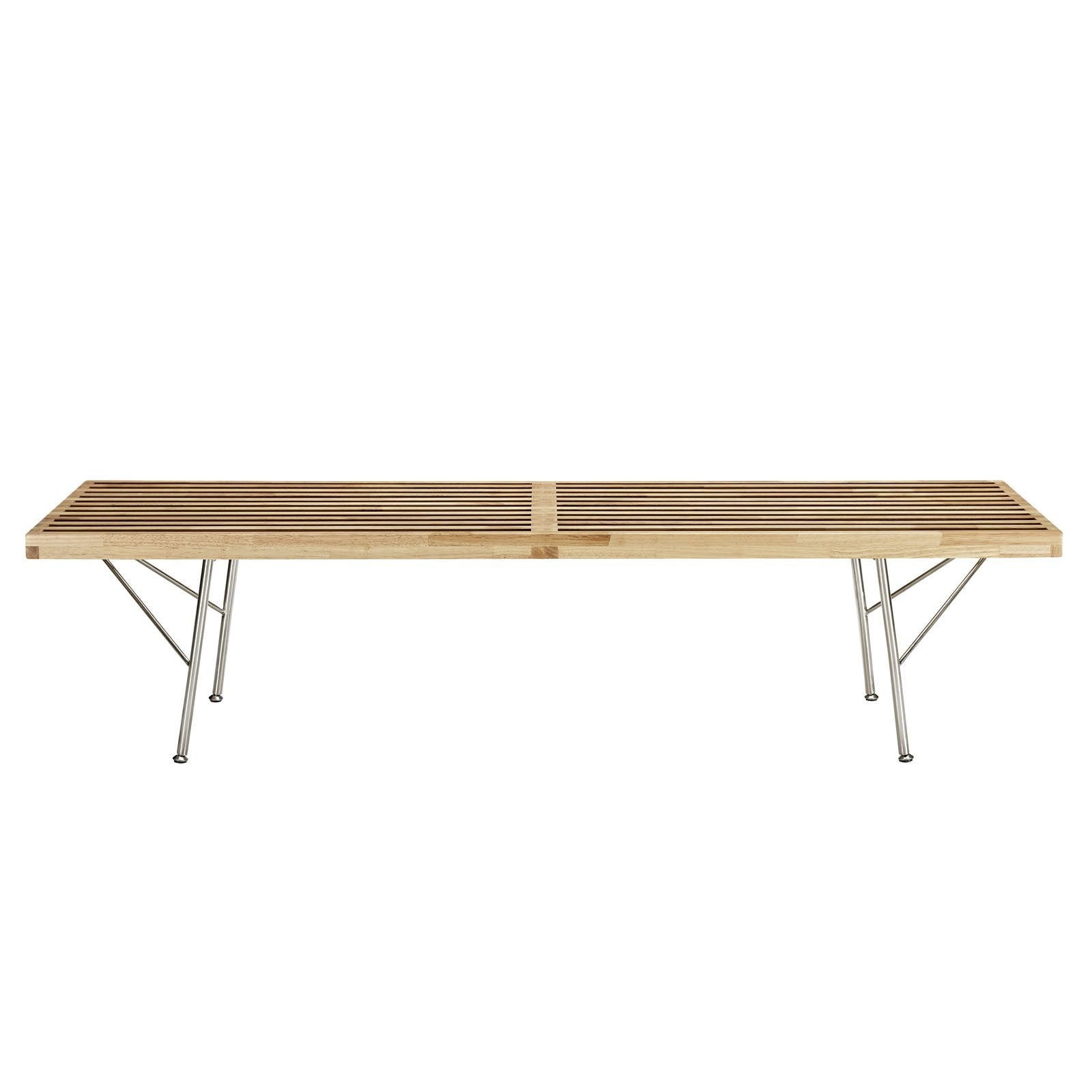 Modway Vantage Wood Top Bench, Medium, Natural