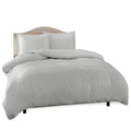 Clara Clark Duvet Cover Ultra Soft Double Brushed Microfiber - Comforter Cover With Button Closure And 2 Pillow Shams, Silver, C