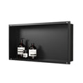 Bernkot Stainless Steel Shower Niche 24 X 12 Matte Black Rimless No Tile Needed Recessed Shower Shelf for Bathroom Storage