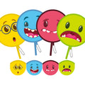 SUJJY 4PCS 4 Styles Foldable Cooling Fans, Handheld Cute Cartoon Monster Face Round Fans for Travel, Events, Indoor & Outdoor (F