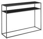 Crosley Furniture Braxton Sofa Console Table with Storage Shelf for Hall, Entryway, or Living Room, Matte Black