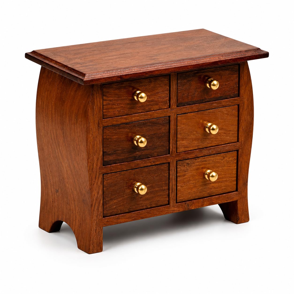 Handcrafted 6Drawer Wooden Miniature Chest For Storage