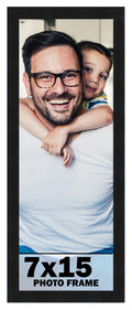 7x15 Frame Black Picture Frame - Complete Modern Photo Frame Includes UV Acrylic Shatter Guard Front, Acid Free Foam Backing Boa