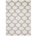 Modway Beltara Chain Link Transitional Trellis Area Rug, 5X8, Beige And Ivory