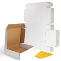 Rlavbl 13X10X3 Shipping Boxes Set Of 25, White Corrugated Cardboard Box For Packing, Mailing, Business