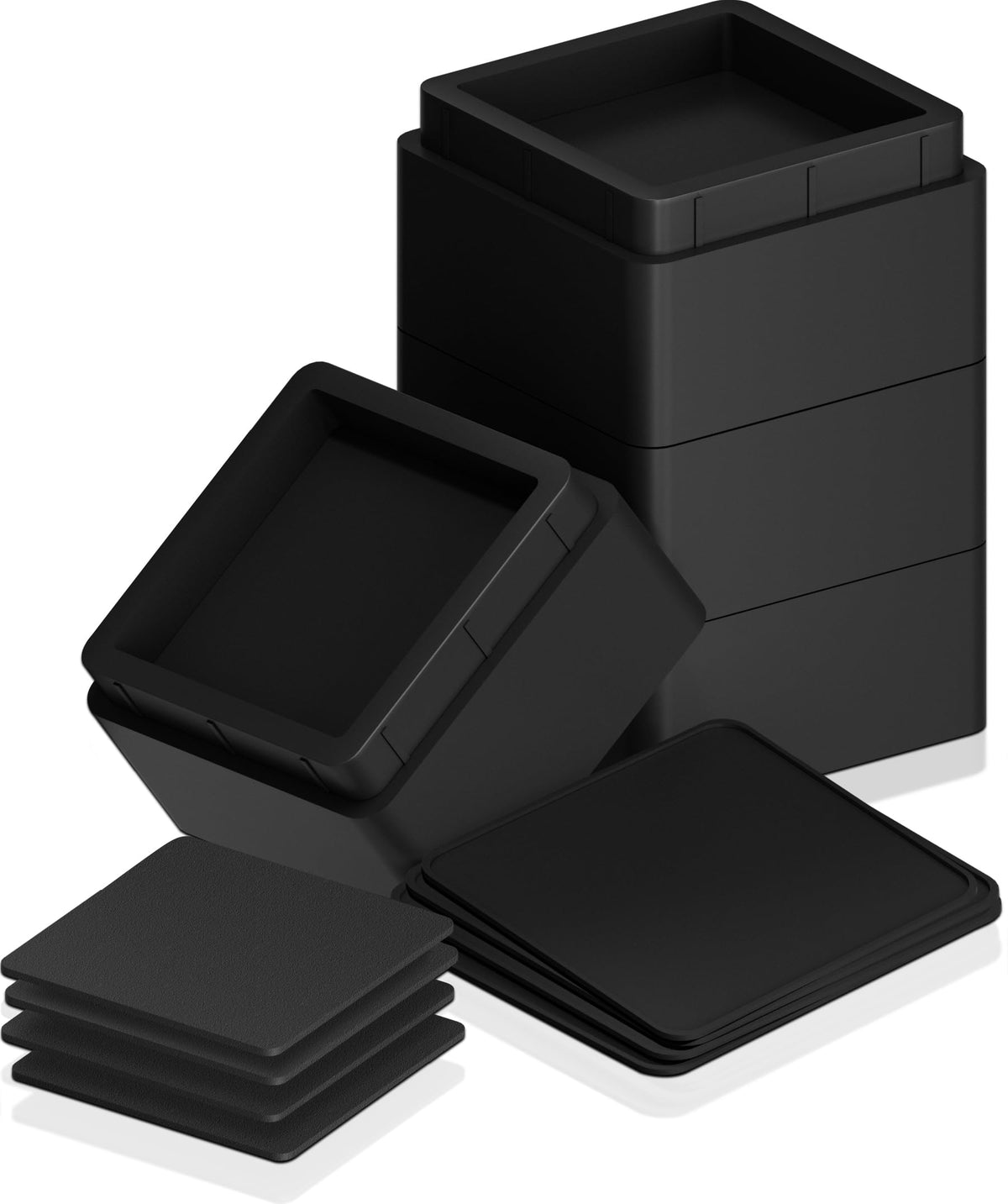 Utopia Bedding Bed Risers 2 Inch - Pack Of 4 - Furniture Risers With Anti Slip Foam & Rubber Pad - Stackable Bed Lifts Risers He