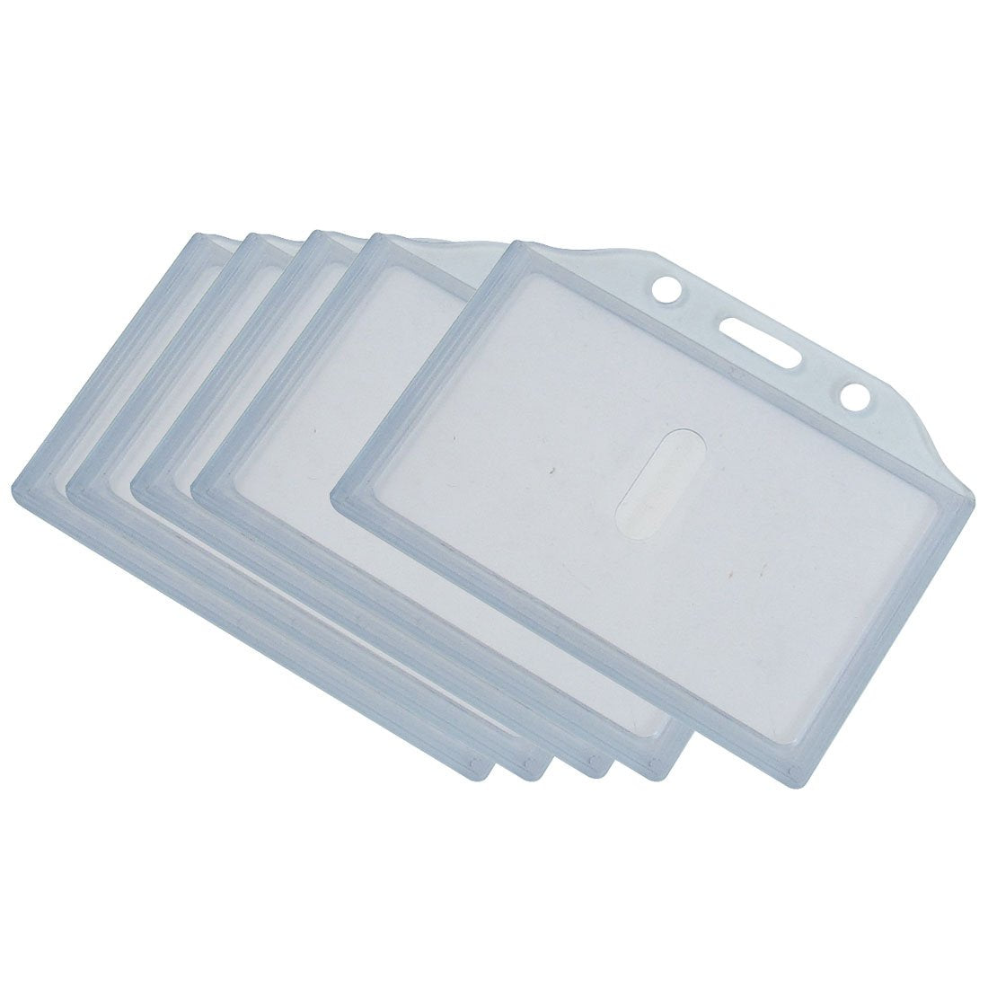 Uxcell Office Horizontal Business Card Holder, 5 Pieces, Clear Gray