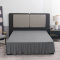 Grey Bed Skirt Queen Size Ruffled Bed Skirt With Split Corners, Queen Bed Skirt 14 Inch Drop, Tsutomi Queen Size Bed Skirt Grey