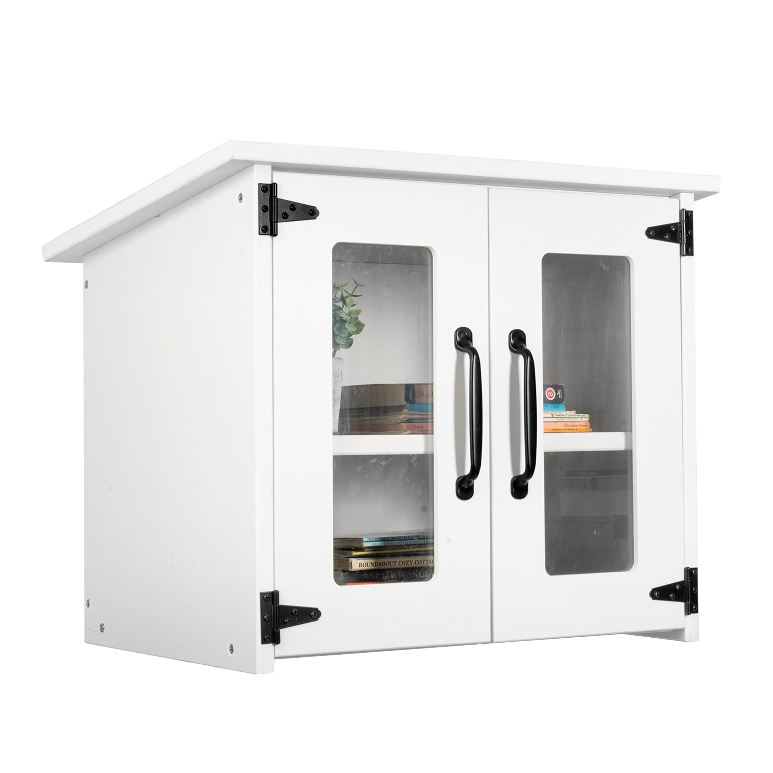 Ilyapa Little Library Box Outdoor - 22X14X19 Inch, White All Weather Composite Library Book Kit - Book Exchange And Lending Kit