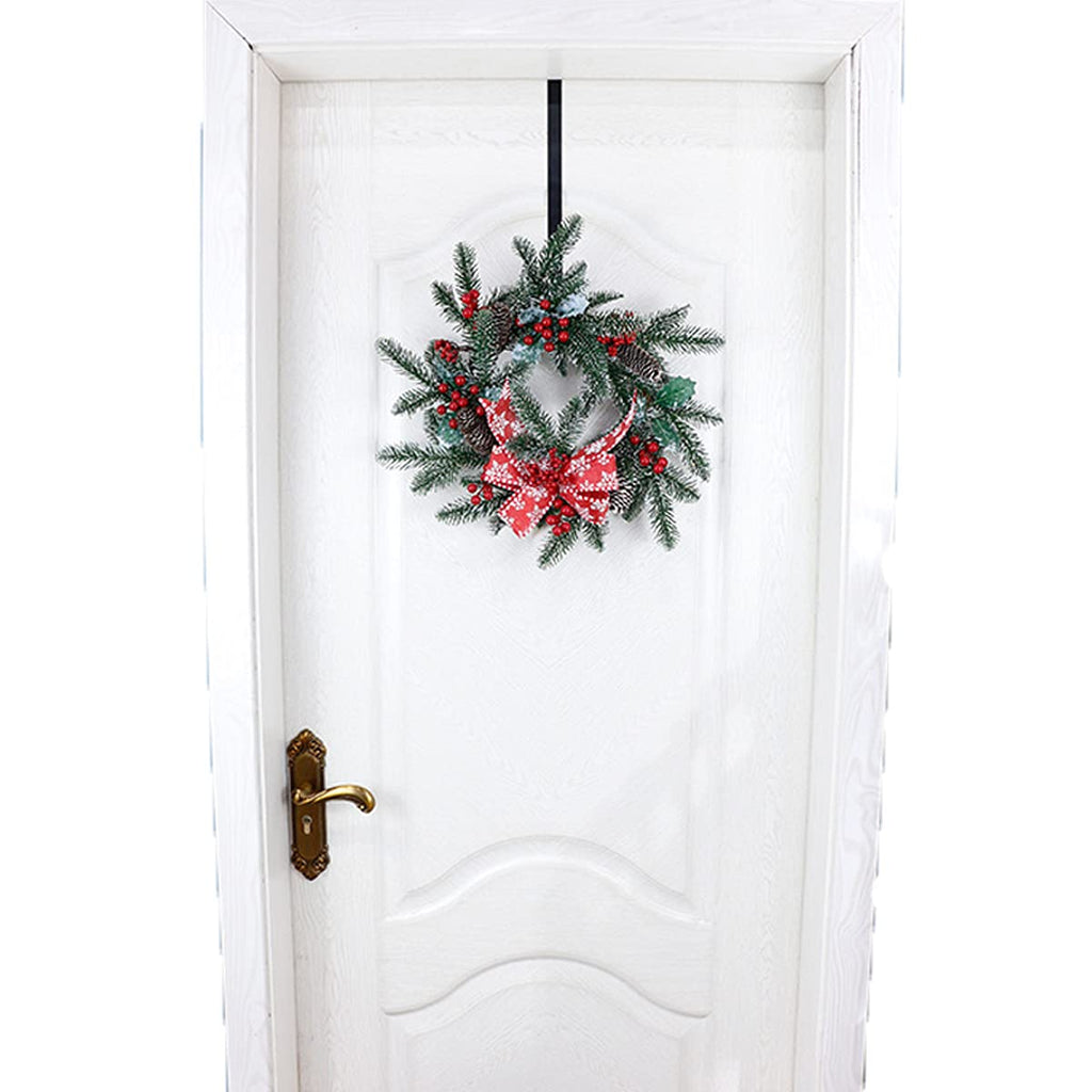 Gircss 10' Wreath Hanger For Front Door, Wreath Metal Hook For Front Door Christmas Decoration, Over The Door Hooks Black
