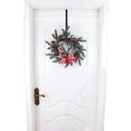 Gircss 10' Wreath Hanger For Front Door, Wreath Metal Hook For Front Door Christmas Decoration, Over The Door Hooks Black