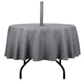 Youngseahome Outdoor Tablecloth Wrinkle-Free Stain Resistant Waterproof Polyester Fabric Table Cover With Zipper Umbrella Hole For Picnic/Party/Dinner/Patio Garden(60Inch Round,Zippered,Grey)
