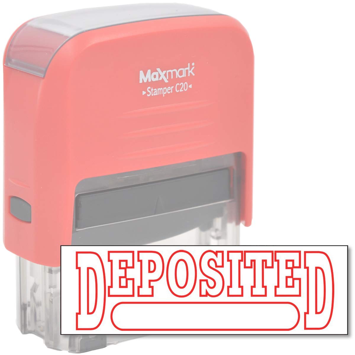 Deposited Self Inking Stamp, Printer 20 Style 2 - Red Ink