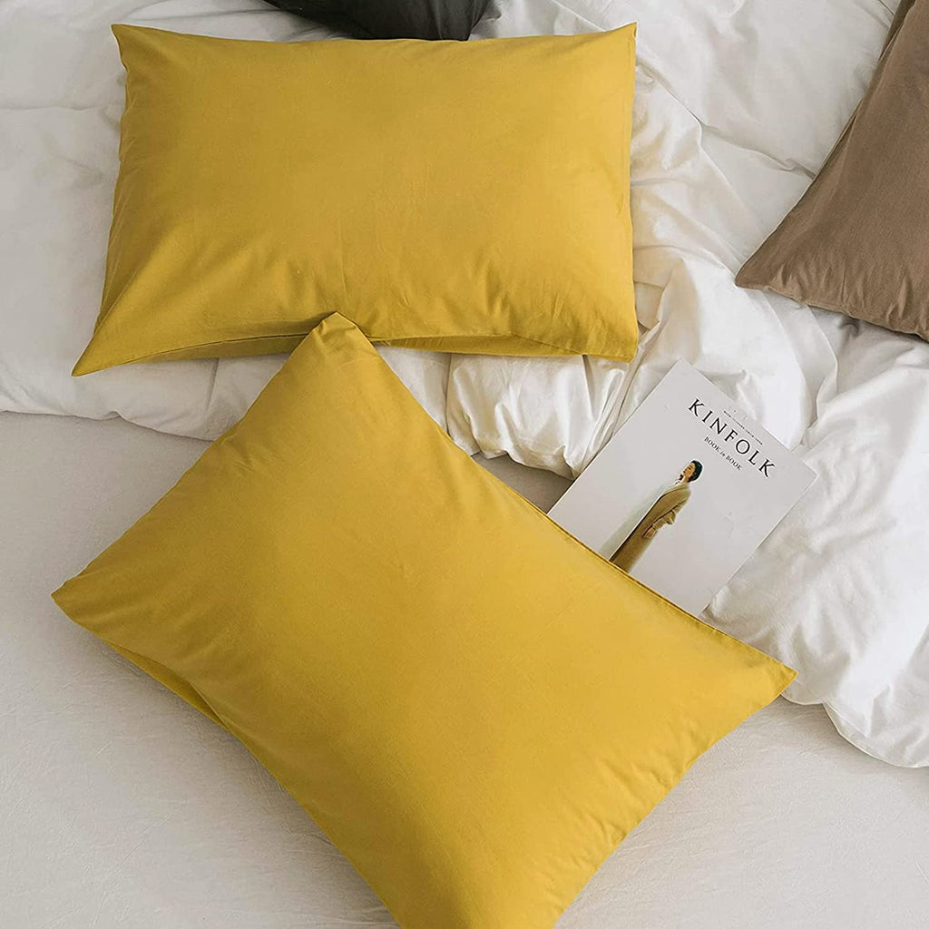 Jellymoni Pillowcases Standard Set Of 2 Cotton Envelope Pillow Covers Ginger 20  26In Bed Pillow Cases 100% Washed Cotton Soft B