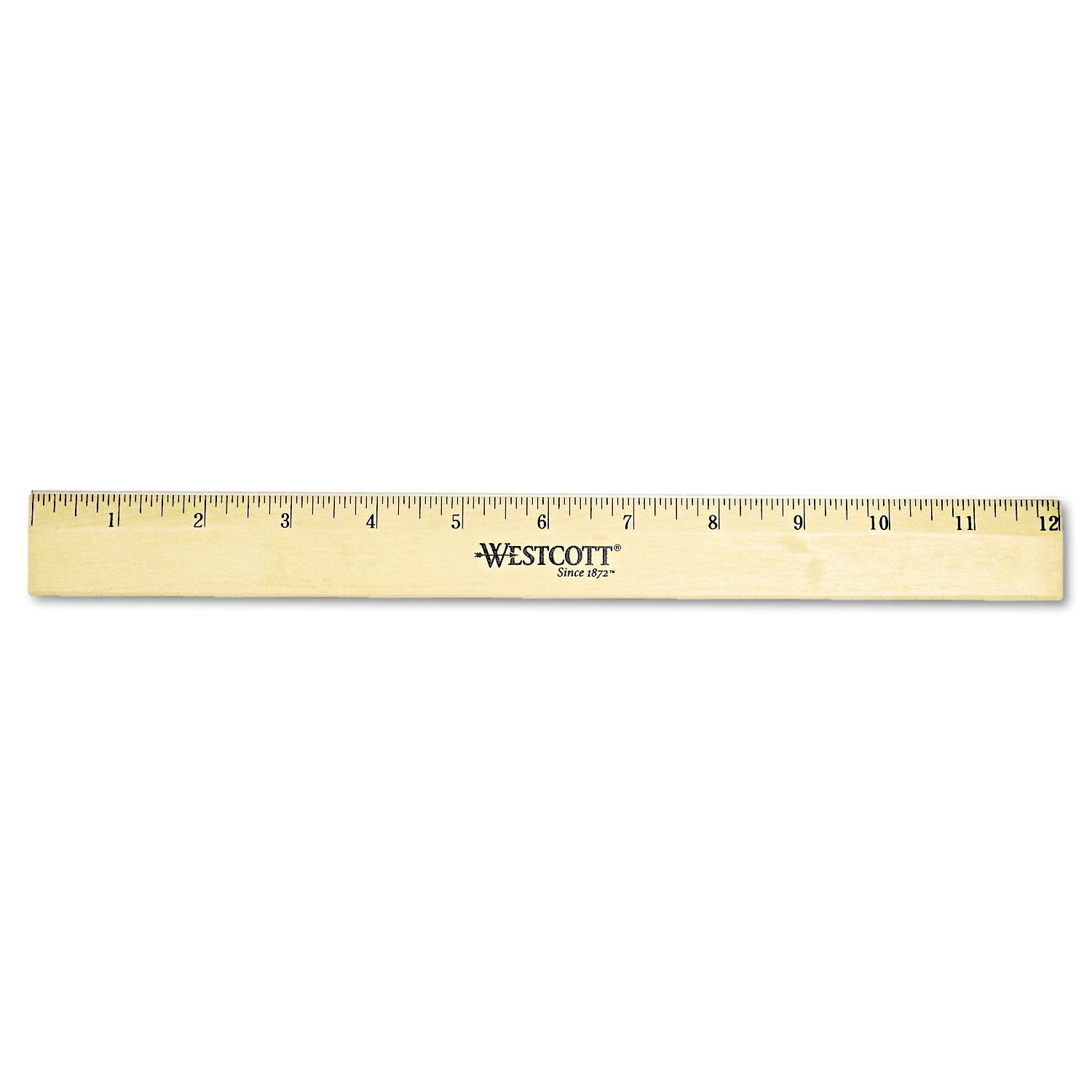Westcott 05011 Beveled Edge Wooden Ruler, 12 Inch