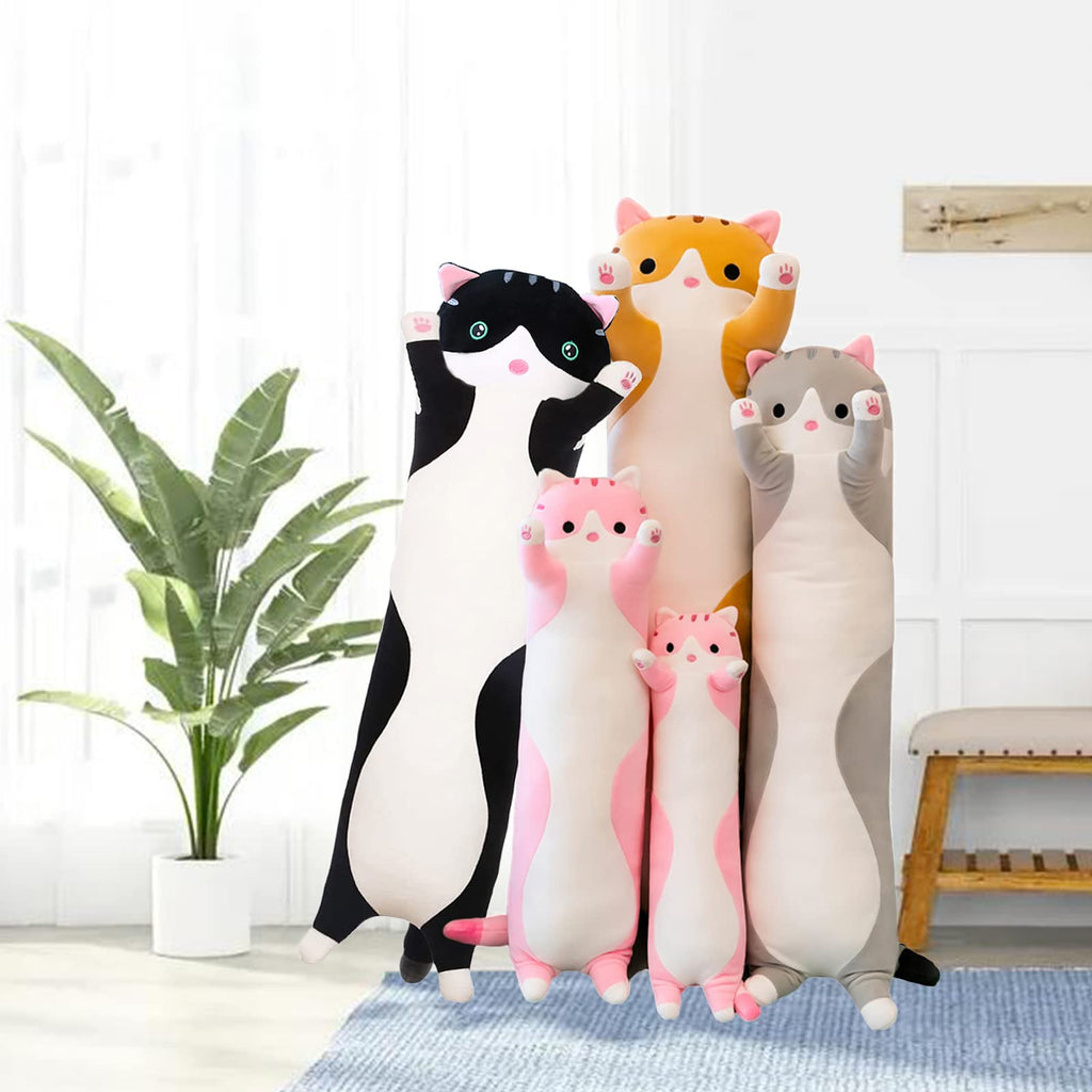 Long Cat Plush Pillow Soft Cat Hugging Pillow Stuffed Animal Pillow Cute Kitty Sleeping Throw Pillow Gift For Kids(70Cm/27.55Inc