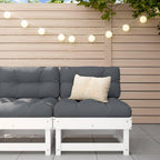 vidaXL Solid Wood Pine Middle Sofa - White | Sturdy Outdoor Furniture with Thickly Padded Cushions | Versatile Modular Design | Ideal for Garden, Patio and Terrace