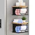 Ofirayhome Magnetic Shelf for Fridge Trash Bag Organizer, 2 Pack, Black