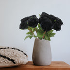Hananona Black Artificial Roses For Flower Arrangement, 12 Pcs Silk Black Roses Bouquet For Halloween Home Decoration, Faux Blac