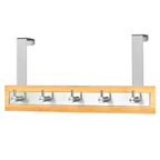 ToiletTree Products Bamboo Stainless Steel Over-The-Door Towel Hooks - Durable Coat, Clothes, and Towel Rack to Use in The Bathr