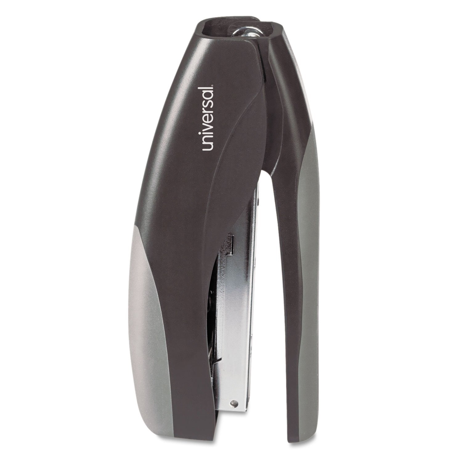Universal 43148 Stand-Up Full Strip Stapler, 20-Sheet Capacity, Black/Gray