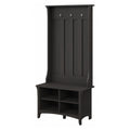 Bush Furniture Salinas Hall Tree with Shoe Storage Bench in Vintage Black