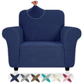 Znsayotx Super Stretch Chair Slipcover (31'-46'), New Striped Sofa Chair Covers For Living Room, Dogs Pet Friendly Anti-Slip Chair Protector Spandex Armchair Slipcovers (Navy Blue, Chair)