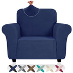Znsayotx Super Stretch Chair Slipcover (31'-46'), New Striped Sofa Chair Covers For Living Room, Dogs Pet Friendly Anti-Slip Chair Protector Spandex Armchair Slipcovers (Navy Blue, Chair)