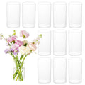 DNANAOL 12pcs Cylinder Vases for Centerpieces - 6 Inch Tall Glass Vases for Flowers, Hurricane Candle Holder Modern Simple Float