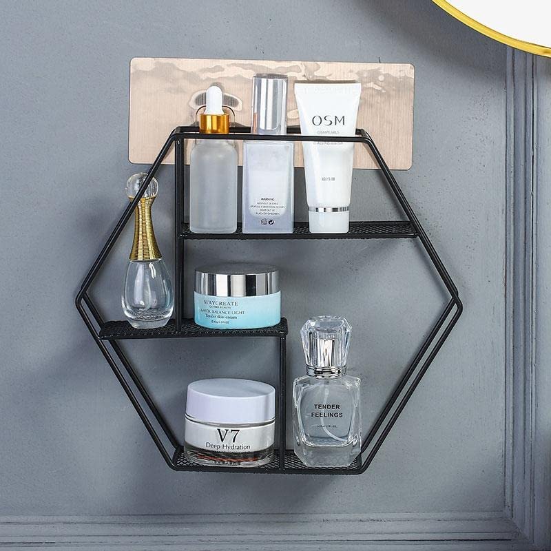Morghulis Hexagon Wall Shelves Wooden Shelf Home Decor Items Rack For Living Room, Bedroom, Kitchen Corner, Office And More (Set