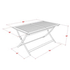 East West Furniture AECM5CANA 5 Piece Outdoor Patio Dining Sets Includes a Rectangle Acacia Wood Table and 4 Folding Arm Chairs, 36x60 Inch, Natural Oil