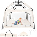 Bend River Portable Baby Playpen with Canopy, Infant Play Yard, Beach Tent, Mosquito Net for Indoor and Outdoor (Beige)