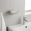 Crew Italy Stainless Steel Soap Dish Holder | Wall Mounted Soap Case for Bathroom and Kitchen | No Drill Install, Rustproof, Eas