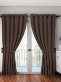 Home Sizzler 1 Piece Eyelet Polyester Long Door Curtain, 9ft, Brown,1 Piece, Washable, Eyelet