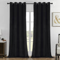Joydeco Black 100% Blackout Curtains 96 Inches Long 2 Panels Set, Black Out Curtain For Bedroom, Grommet Heavy Luxury Thermal In