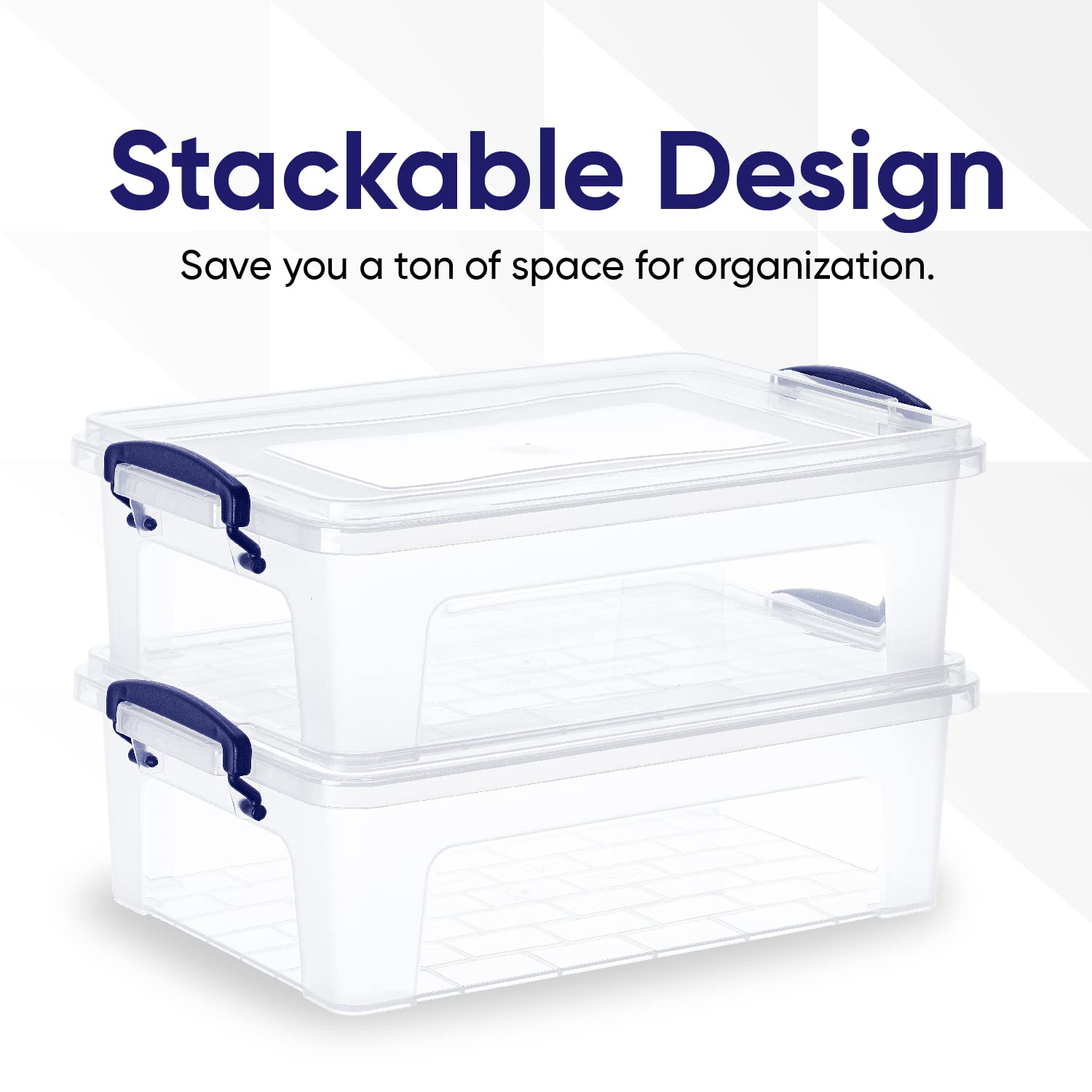Superio 4 Qt Clear Plastic Storage Bins With Lids And Latches, Organizing Containers, Stackable Plastic Tote For Household, Gara