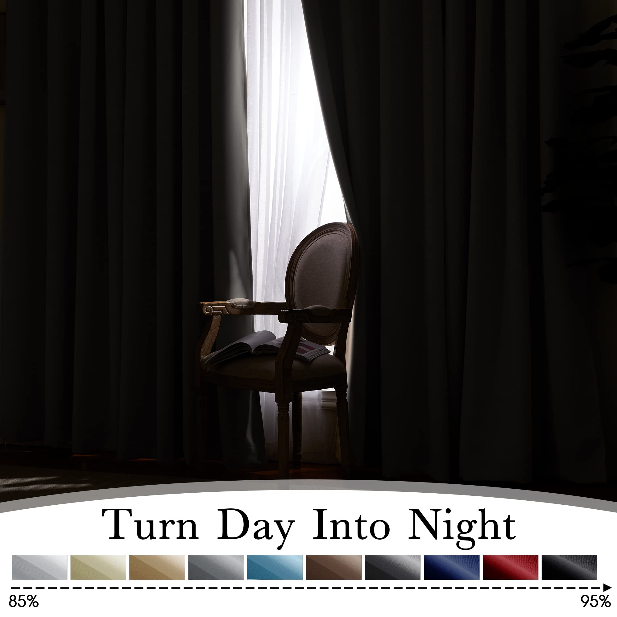 Ryb Home Closet Curtains 45 Inches, Room Darkening Curtain Drapes With Rustproof Eyelet Privcay Shades Holiday Window Treatment