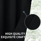 Bgment Kitchen Curtain 45 Inch Length, Short Blackout Curtain For Small Window, Grommet Privacy Thermal Insulated Tier Room Darkening Drape For Bedroom, 1 Panel, 42 X 45 Inch, Black