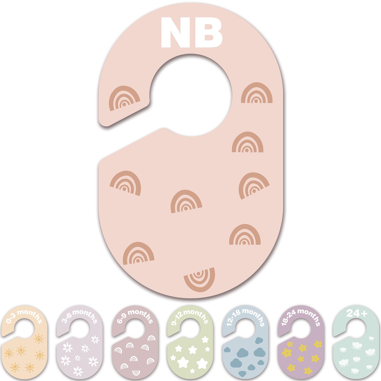 Hepertise Baby Closet Dividers, 2 Sets of 8 - Durable Plastic Baby Clothes Organizers for Nursery Closet, Double-Sided Dividers 